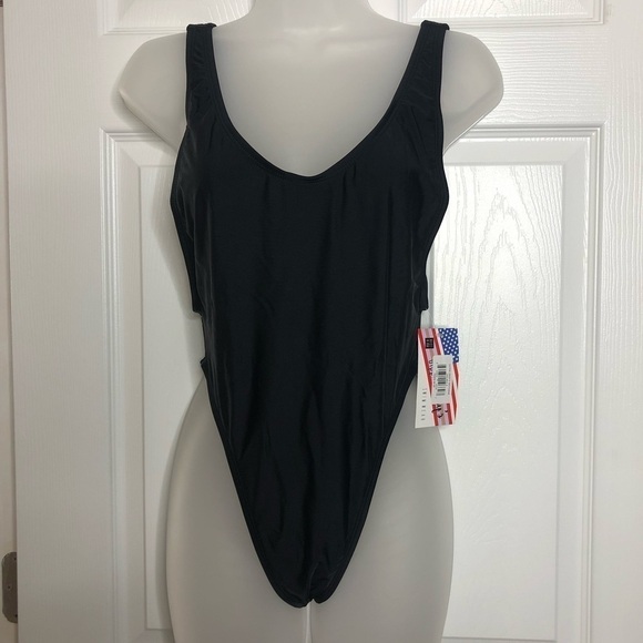 Dippin Daisy’s Black One Piece High Cut Swimsuit S NWT - Picture 1 of 9
